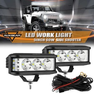 Auxbeam Pair 5" inch 60W Led Work Driving Light White Fog Pods Pickup Truck Suv