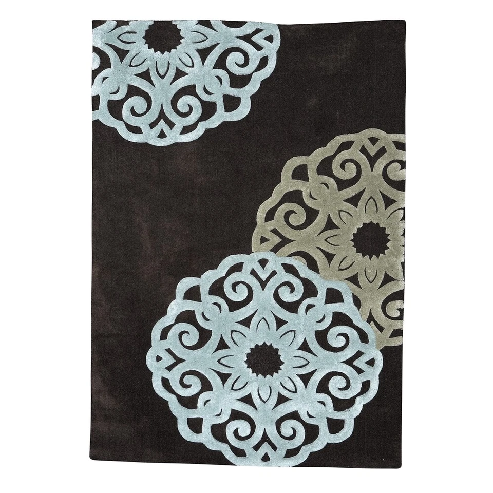 Trio Medallion Chocolate & Ice Blue 5x7, Rug - Image 1 of 1