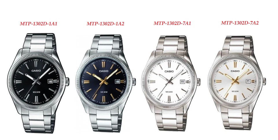 Reloj Hombre Casio MTP1302D-1A, MTP1302D-1A2, MTP1302D-7A1 & MTP1302D-7A2  Foto 1 de 1
