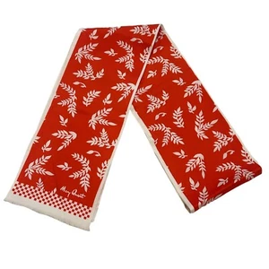 Mary Quant Women's Scarf Red Floral Rectangle Scarf Made In Italy 66” X 6” - Picture 1 of 6