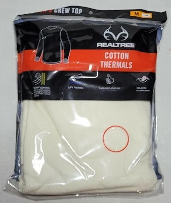 Realtree Men's Cotton Thermal Crew Top*Size m*Color Naturl*Brand New Sealed* - Image 1 of 2