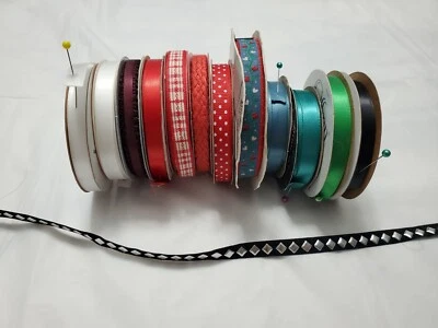 3/8 Inches Wide Solid Grosgrain Ribbon By the Yard GRAB BAG Mix Color USA SELLER - Image 1 of 4