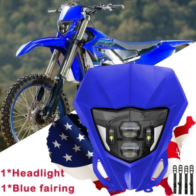 Faro LED DRL con carenado azul para moto de cross Yamaha WR450F WR250F 2007-2025 Foto 1 de 4