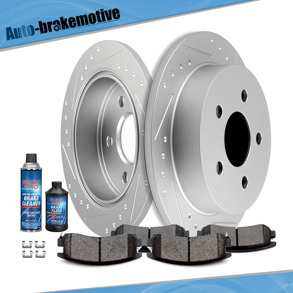 PARA BUICK CENTURY CHEVROLET OLDSMOBILE PONTIAC ROTORES DE FRENO TRASERO Y ALMOHADILLA DE CERÁMICA Foto 1 de 4