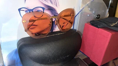 Salvatore Ferragamo SF178S-719 Sunglasess Gold Frames Orange Lens 63-13 NWT #5 - Image 1 of 4