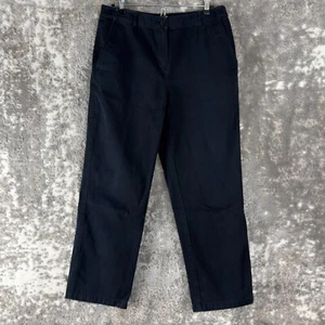 Pantaloni chino LL Bean Petite taglia 8 vestibilità classica davanti gamba dritta blu navy zip - Foto 1 di 12