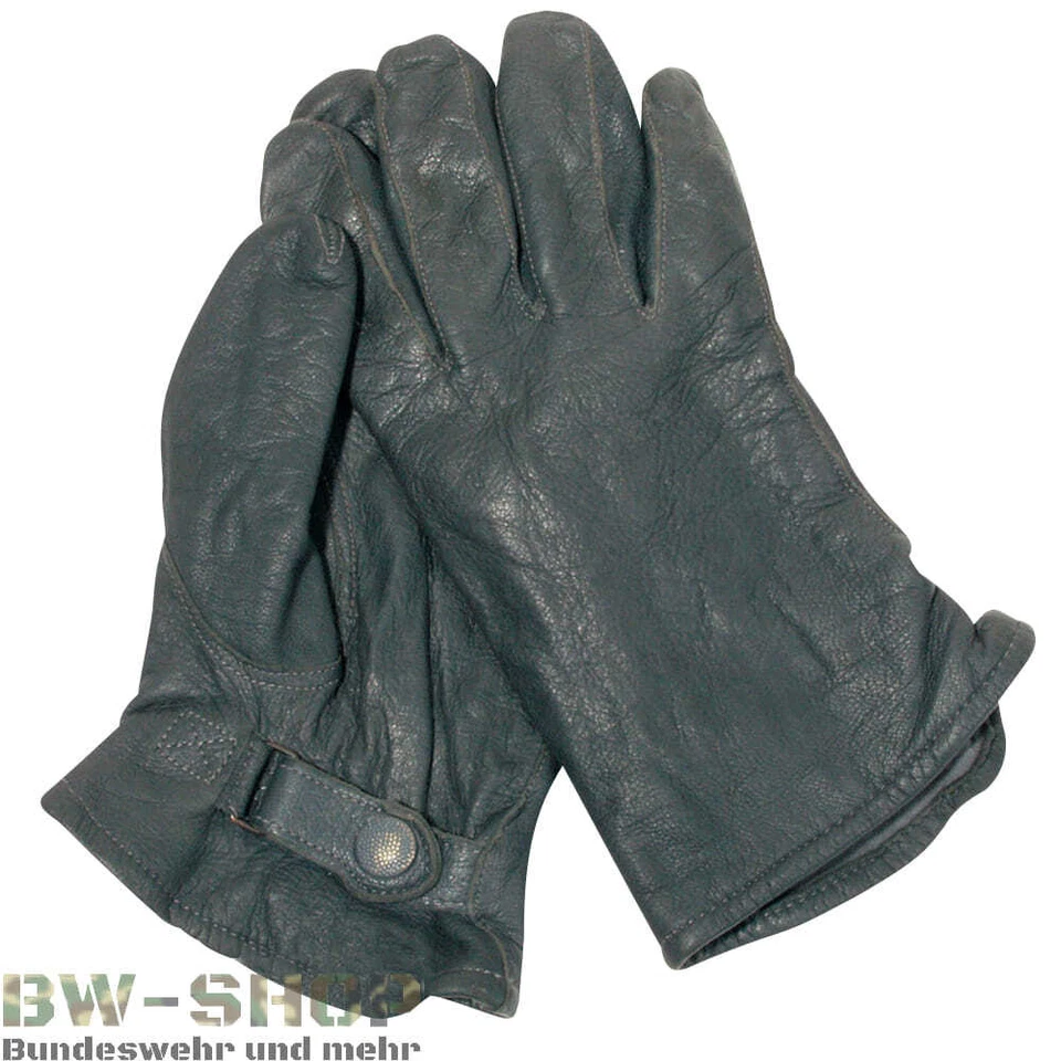 ORIGINAL BUNDESWEHR LEDERHANDSCHUHE GRAU BW HANDSCHUHE GEFÜTTERT WINTER LEDER - Bild 1 von 1