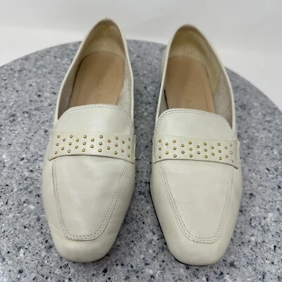 Zapatos Mocasines Enzo Angiolini Mujer 7 Marfil Crema Cuero Suave Cómodos Sin Cordones Foto 1 de 4