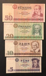 1971-1975 GERMANY PAPER MONEY - LOT OF 4 DIFFERENT BANKNOTES! - Picture 1 of 2