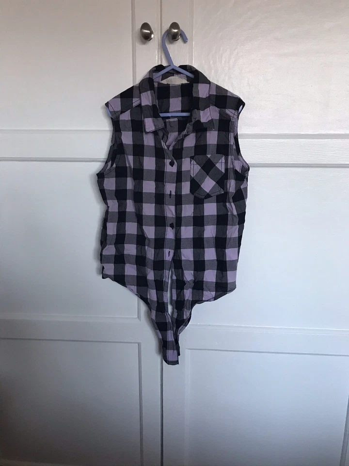 Girls Pink/Black Checked Tie Top - H & M  - Image 1 of 4