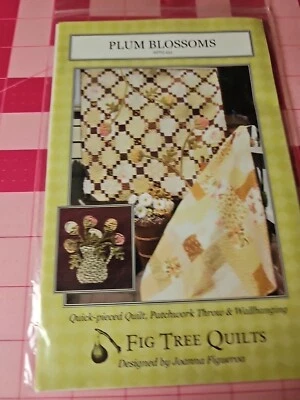 Plum Blossoms Quilt Throw Wall Pattern Fig Tree Quilts Joanna Figueroa  FTQ 453 - Image 1 of 4