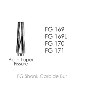 Meta BesQual Dental Carbide Burs FG Friction Grip PLAIN TAPER FISSURE Pkg/10 - Picture 1 of 1