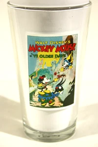Disney Glass Mickey Mouse Ye Olden Days Collectible Pint 6" - Picture 1 of 3