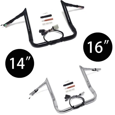 Manillar precableado 14" 16" para Harley Street Electra Glide Ultra Limited 2008-13 Foto 1 de 4