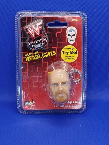 Vintage Wwf Stone Cold Steve Austin Clip On Headlight Key Chain Wwe 1998 Cover