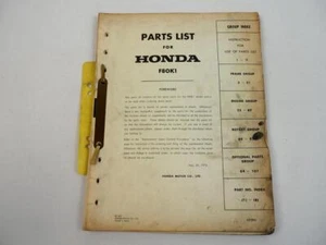 Honda F80K1 Einachsschlepper Ersatzteilliste Parts List 1972 - Bild 1 von 4