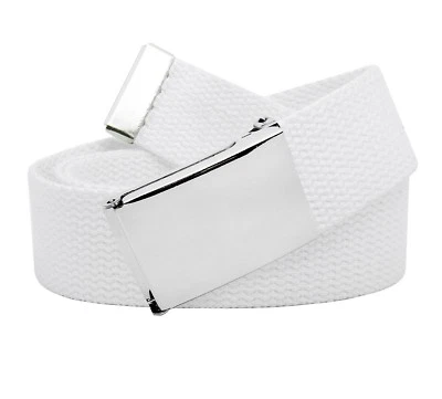 Build A Belt Men's Silver Flip Top 1.25" Wide  Buckle with Canvas Web Belt - Image 1 of 4