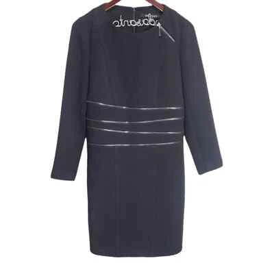 Insight Dress Women's Size 8 Cocktail Party Black Midi Long Sleeve Foto 1 de 4