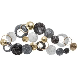 Wanddekoration Grau Goldfarben Metall 93 × 43 cm Wandbild Wandobjekt Wanddeko - Bild 1 von 4