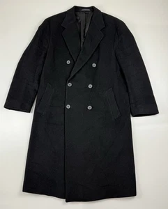 Vtg Ralph Lauren Men’s Wool/Cashmere Double Breasted Overcoat 42R Charcoal Gray - Picture 1 of 14