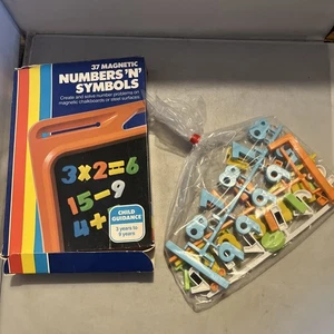 1980 Vintage 37 Magnetic Numbers n Symbols by Child Guidance Orig Box Unused - Picture 1 of 4