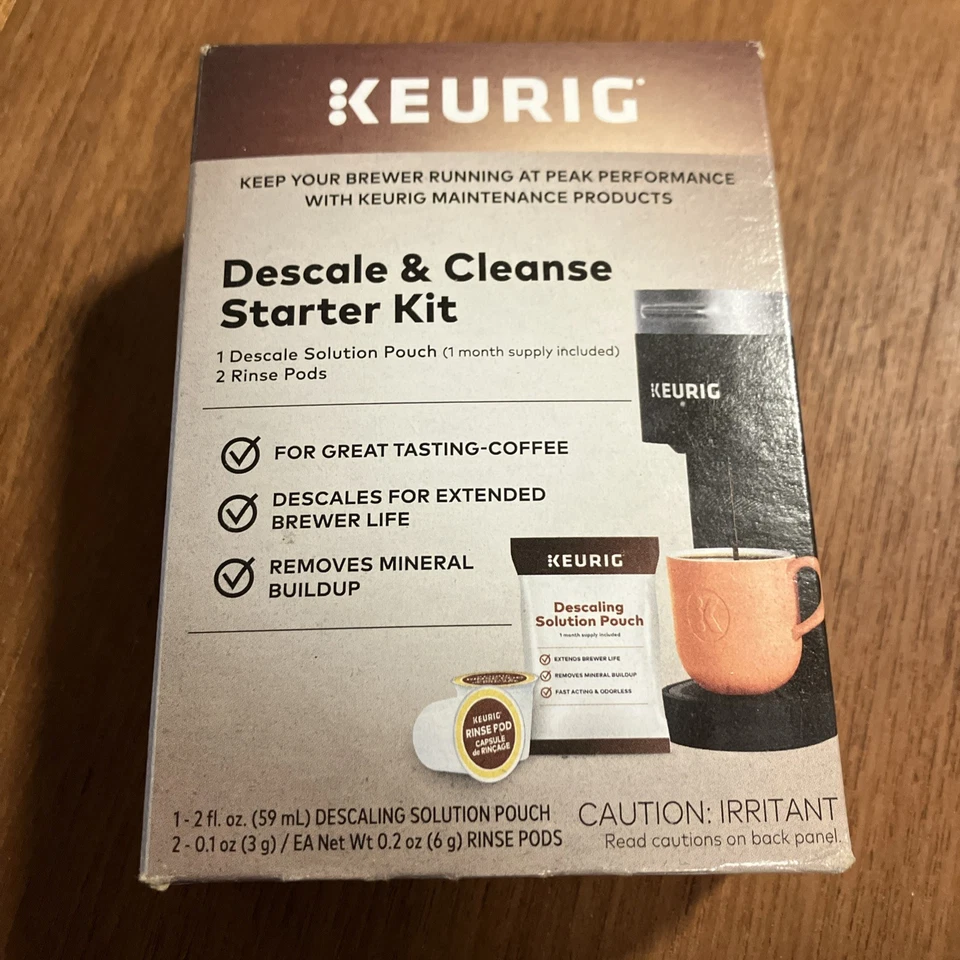 Keurig Descale & Cleanse Starter Kit - 1 Descale Solution Pouch And 2 Rinse Pods