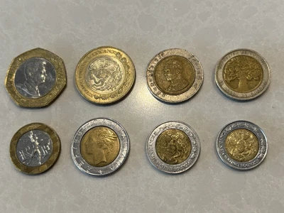 8 Bi-Metallic Coins Jordan Italy France Mexico Thailand Colombia #24 - Image 1 of 4