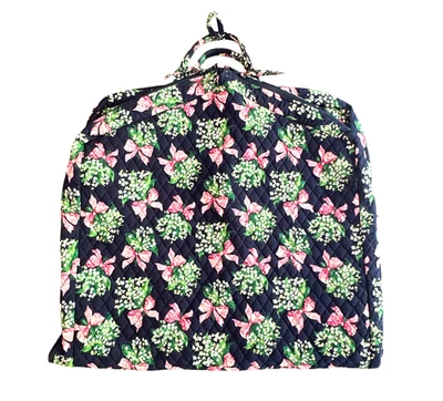 Vera Bradley New Hope Garment Bag Dark Blue w/ Flowers & Pink Ribbons Great Cond - Image 1 of 4