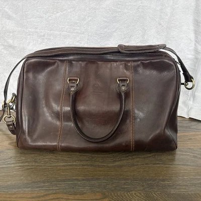 Manufactus Leather Travel Duffel Bag Overnight Luggage Made in Italy Timeless - Image 1 of 4