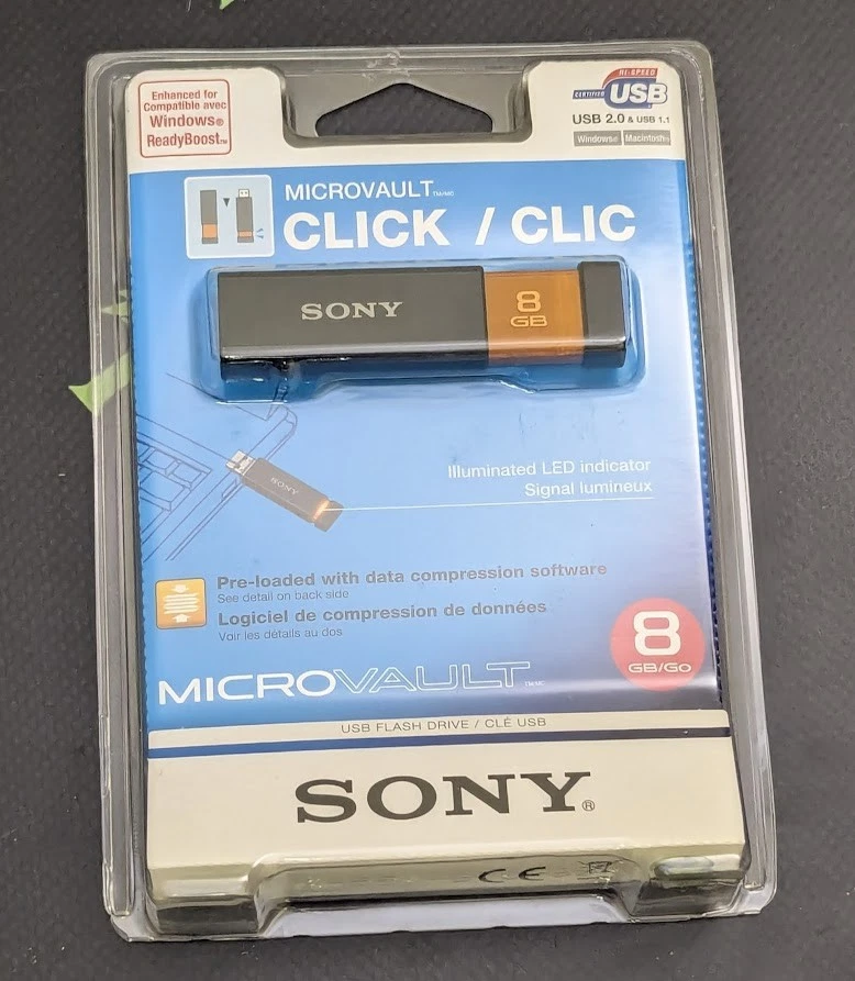 USM8GL - SONY - UNIDAD FLASH USB 2.0 - MICROVAULT CLICK - 8GB Foto 1 de 1
