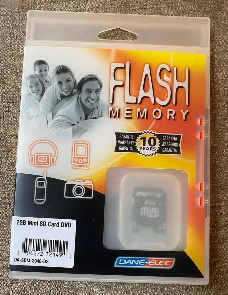 DANE-ELEC  Factory Sealed 2 GB MINI SD CARD DVD Flash Memory NEW ~ FREE SHIP! - Image 1 of 2