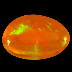 0.84 ct Sparkling Fancy Cabochon (9 x 6 mm) Flashing Multi Orange Fire Opal - Picture 1 of 1