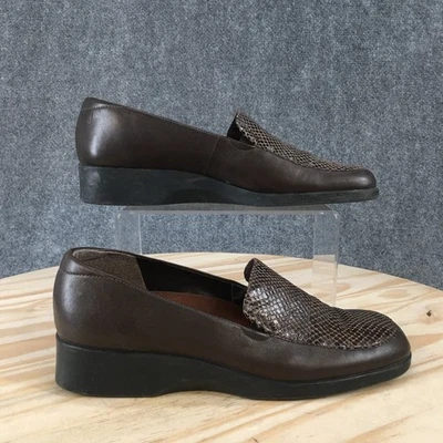 Naturalizer Shoes Womens 8.5 M Brown Loafers Leather Comfort Wedge Animal Print - Image 1 of 4