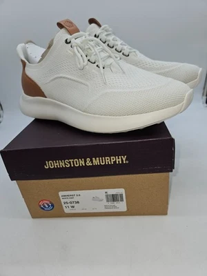 Johnston & Murphy Amherst 2.0 25-0738 Sneakers Men White Plain Toe Size 11 wide - Image 1 of 4