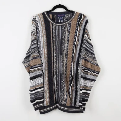 Suéter Cuello Redondo Tejido Acanalado Mixto XXL Vintage Años 90 Roundtree & Yorke Fair Isle Foto 1 de 4