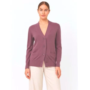 J.Crew Merino Wool Cardigan M Purple Button Front Pockets Cabincore Chic 57-23 - Picture 1 of 17