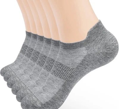 Ankle Socks Low Cut Athletic Thin Running Size 5-7 Gray 6-pack ATBITER - Image 1 of 3