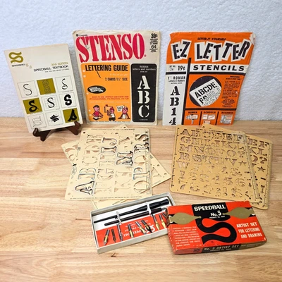 Vintage Speedball No 5, Speedball 20th Edition Textbook, Stenso, E-Z Letter - Image 1 of 4