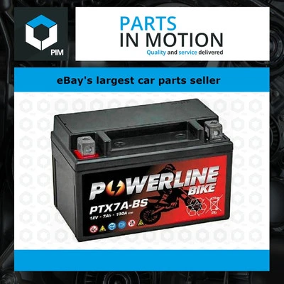 PTX7A-BS Powerline Motorcycle Battery 12V 7Ah - Image 1 of 4