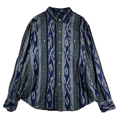 Vintage Polo Ralph Lauren Western Navajo Aztec Pearl Snap Pocket Shirt (2XL) - Image 1 of 4
