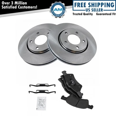 Kit de pastillas y rotor de frenos delanteros de 4 ruedas para Chrysler Town & Country Dodge 01-07 Foto 1 de 4