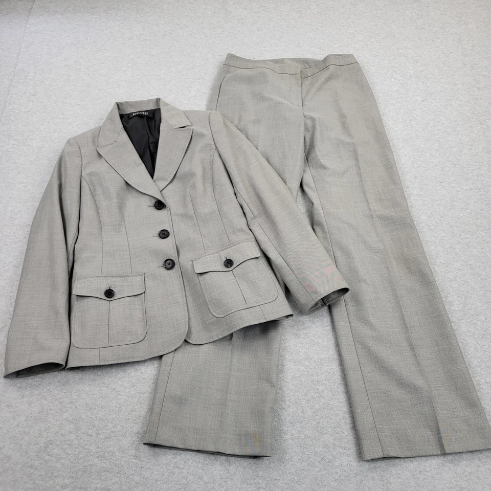 Traje Kasper 2 Piezas Mujer 6 Chaqueta Abrigo Deportivo + 6 Pantalones de Vestir 30x32 Foto 1 de 4