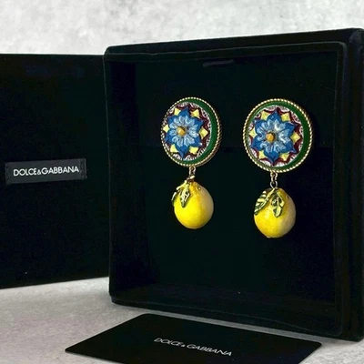 DOLCE & GABBANA Flower Lemon Earrings Japan - Image 1 of 4