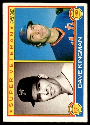 1983 O-Pee-Chee Dave Kingman San Francisco Giants/New York Mets #161 - Image 1 of 2