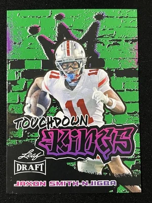 2023 Leaf Draft #97 Jaxon Smith-Njigba Green Touchdown Kings Ohio State Buckeyes - Image 1 of 2