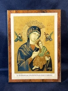 Vintage Religious Icon S. MARIA de PERPETUO SUCCURSU Mary/Jesus 6.25x4.5” Italy - Picture 1 of 22