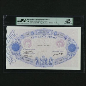 1930-32 France Banque De France 500 Francs Pick#66I PMG 45 Choice Extremely Fine - Picture 1 of 4