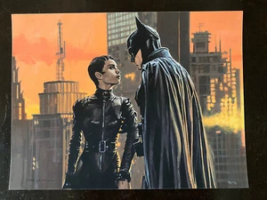 The Batman Movie Catwoman Poster Art Print Paul Mann The Bat & Cat mondo sdcc - Picture 1 of 8
