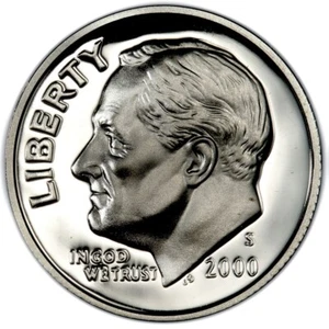 Rosevelt Dimes Silver Proof 2000 S 90% Silver From Set 10c - Picture 1 of 12