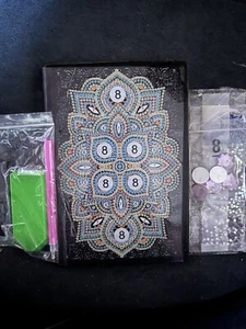 Cuaderno de cubierta de pintura de diamantes hágalo usted mismo diario de arte de diamantes cuaderno diario - Imagen 1 de 2